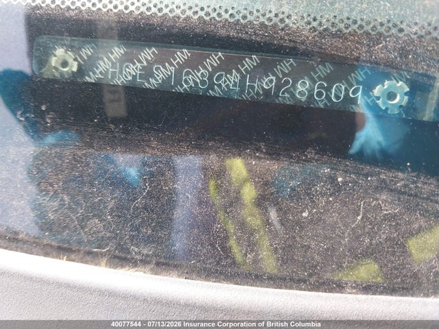 40077544 :رقم المزاد ، 2HGES16394H928609 vin ، 2004 Honda Civic Dx Vp مزاد بيع