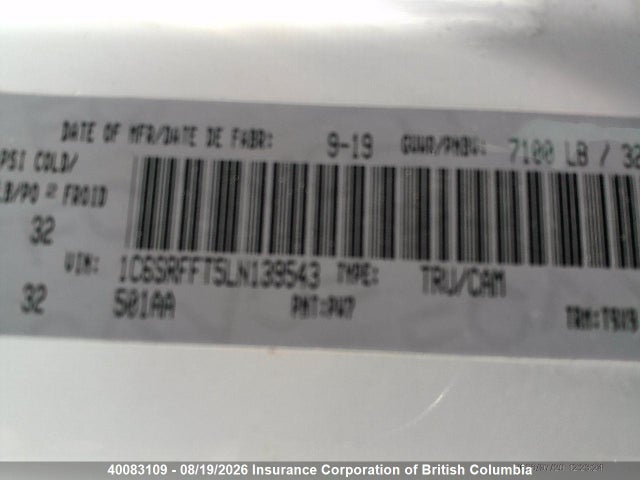 RAM 1500 Big Horn 2020 1C6SRFFT5LN139543 Image 14