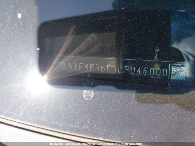 40083144 :رقم المزاد ، 5YFBPRBE3LP046000 vin ، 2020 Toyota Corolla Le مزاد بيع