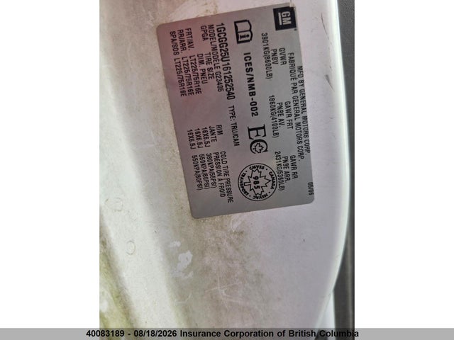 2006 Chevrolet Express G2500 მანქანა იყიდება აუქციონზე, vin: 1GCGG25U161252540, აუქციონის ნომერი: 40083189