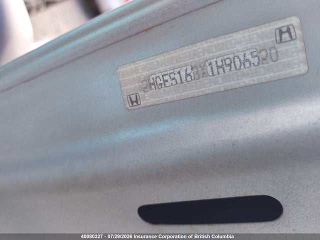 2001 Honda Civic Dx მანქანა იყიდება აუქციონზე, vin: 2HGES163X1H906520, აუქციონის ნომერი: 40080327