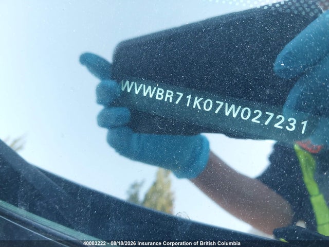 40083222 :رقم المزاد ، WVWBR71K07W027231 vin ، 2007 Volkswagen Rabbit مزاد بيع