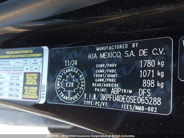 Продажа на аукционе авто 2025 Kia K4 Ex/ex+, vin: 3KPFU4DE0SE065288, номер лота: 40079181