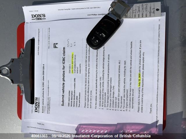 Продаж на аукціоні авто 2023 Jeep Cherokee Altitude Lux, vin: 1C4PJMMBXPD108143, номер лоту: 40083303