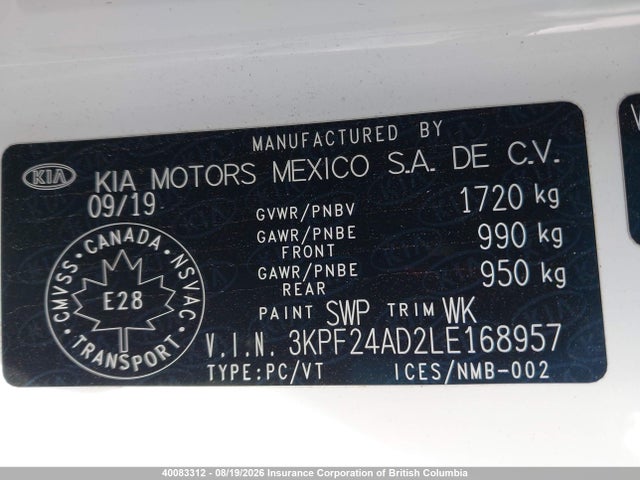 KIA Forte 2020 3KPF24AD2LE168957 Image 9