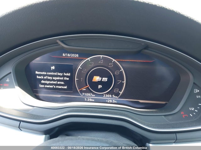 40083322 :رقم المزاد ، WAUC4CF50JA055014 vin ، 2018 Audi S5 مزاد بيع