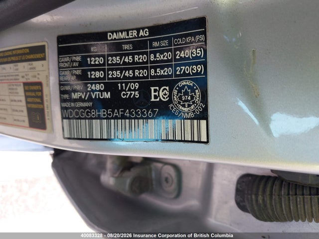 Продажа на аукционе авто 2010 Mercedes-benz Glk 350 4matic, vin: WDCGG8HB5AF433367, номер лота: 40083328
