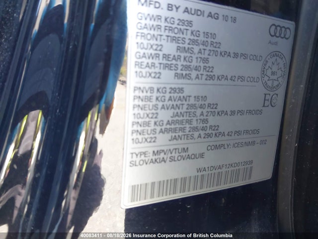 WA1DVAF12KD012939 Audi Q8