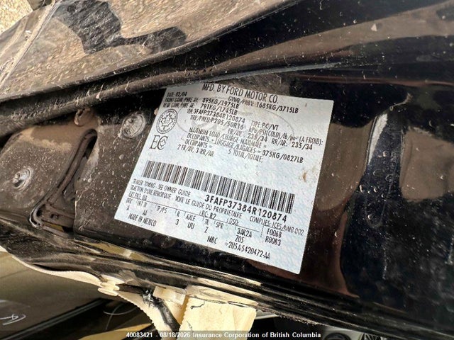 Продажа на аукционе авто 2004 Ford Focus, vin: 3FAFP37384R120874, номер лота: 40083421