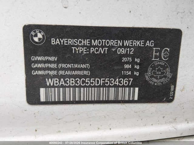 Aukcja sprzedaży 2013 Bmw 328 Xi, vin: WBA3B3C55DF534367, numer aukcji: 40080243