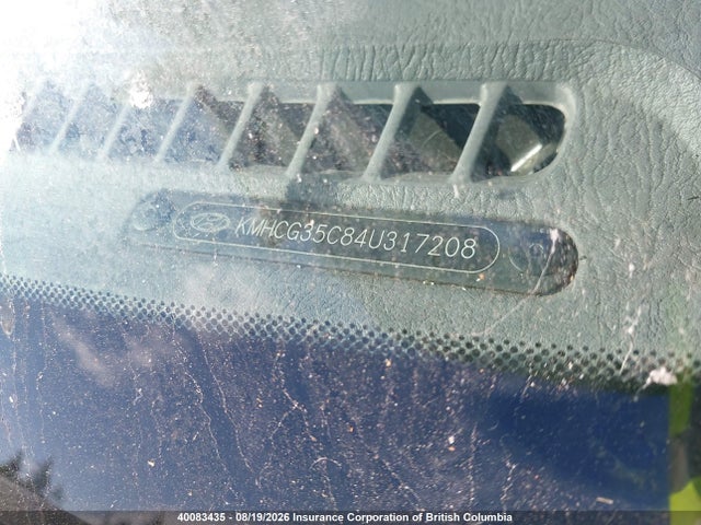 Продаж на аукціоні авто 2004 Hyundai Accent Gs/gsi, vin: KMHCG35C84U317208, номер лоту: 40083435