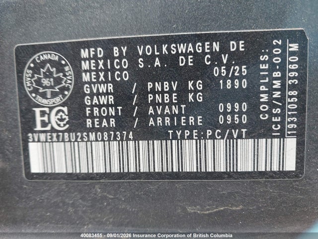 Volkswagen Jetta 2025 3VWEX7BU2SM087374 Image 9