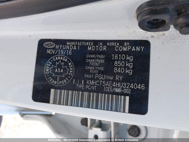 Hyundai ACCENT SE 2017 KMHCT5AE4HU324046 Image 9