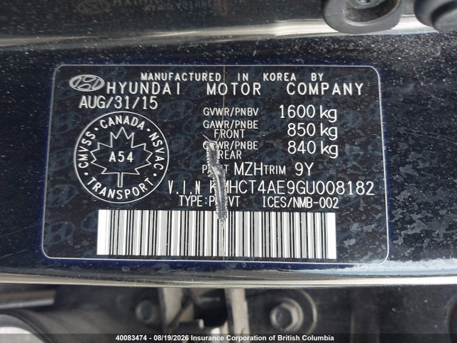 Продаж на аукціоні авто 2016 Hyundai Accent Se, vin: KMHCT4AE9GU008182, номер лоту: 40083474