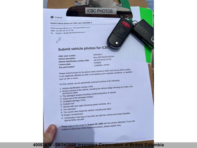 40083476 :رقم المزاد ، JM1CR193160107752 vin ، 2006 Mazda 5 مزاد بيع