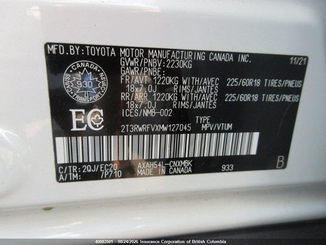 Toyota RAV4 2021 2T3RWRFVXMW127045 Image 8