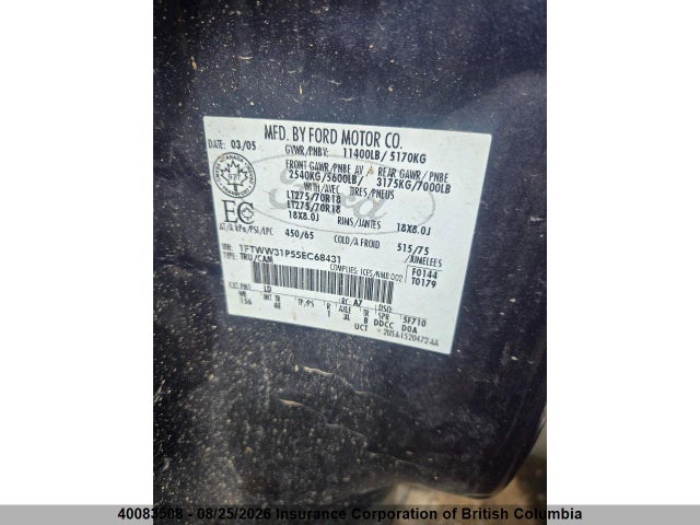 Продажа на аукционе авто 2005 Ford F350, vin: 1FTWW31P55EC68431, номер лота: 40083508