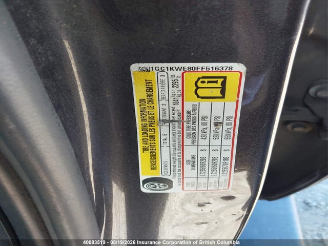 40083519 :رقم المزاد ، 1GC1KWE80FF516378 vin ، 2015 Chevrolet Silverado K2500 Heavy Duty Ltz مزاد بيع