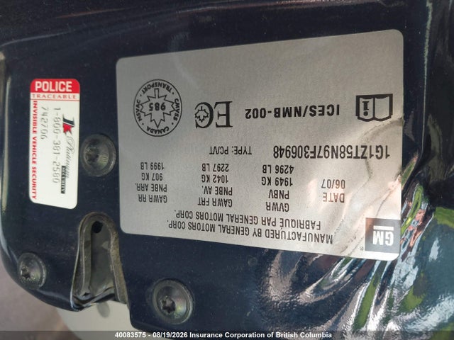 40083575 :رقم المزاد ، 1G1ZT58N97F306948 vin ، 2007 Chevrolet Malibu Lt مزاد بيع