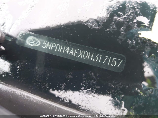 Aukcja sprzedaży 2013 Hyundai Elantra Gls/limited, vin: 5NPDH4AEXDH317157, numer aukcji: 40078322
