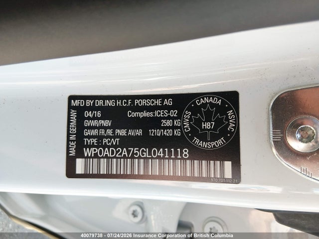 Porsche Panamera Se Hybrid 2016 WP0AD2A75GL041118 Image 9