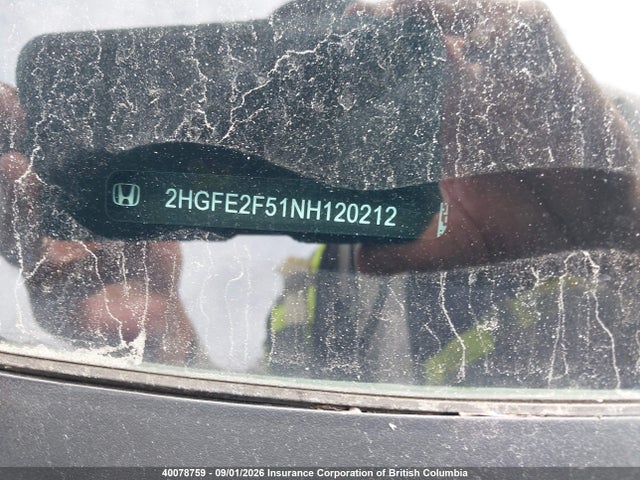 2HGFE2F51NH120212 Honda Civic Sport