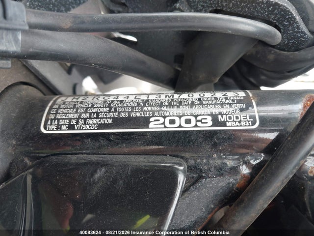 40083624 :رقم المزاد ، JH2RC44E13M700223 vin ، 2003 Honda Vt750 Cd مزاد بيع