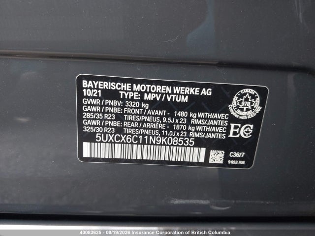5UXCX6C11N9K08535 BMW Alpina Xb7