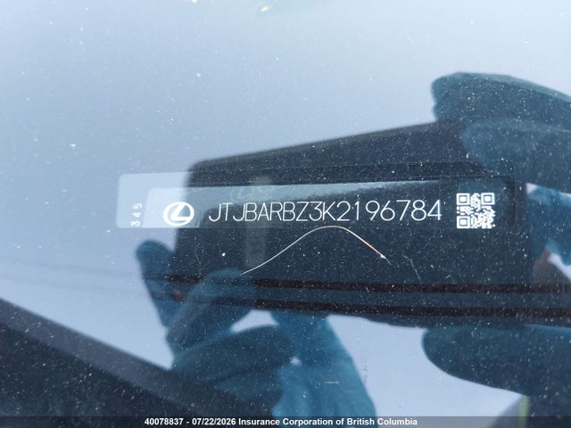 Aukcja sprzedaży 2019 Lexus Nx 300 Base/300 F Sport, vin: JTJBARBZ3K2196784, numer aukcji: 40078837