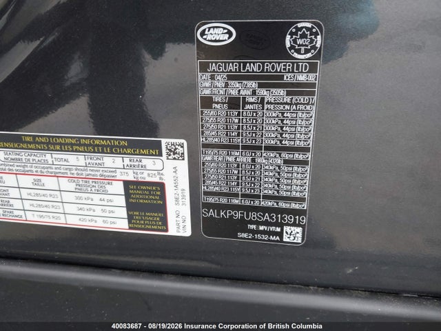 Land Rover Range Rover Se 2025 SALKP9FU8SA313919 Image 9