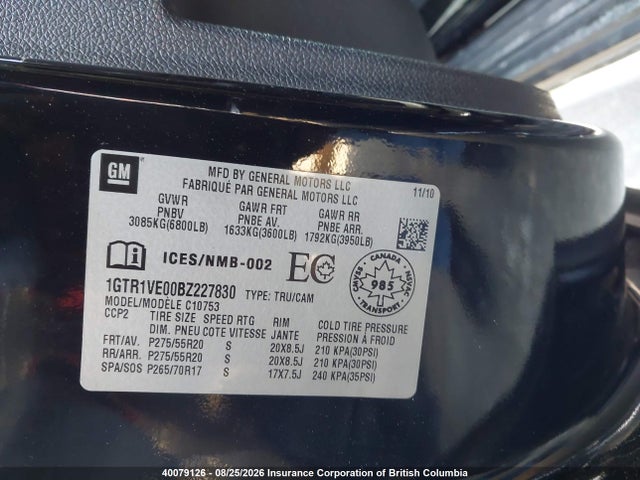 Продажа на аукционе авто 2011 Gmc Sierra C1500 Sle, vin: 1GTR1VE00BZ227830, номер лота: 40079126