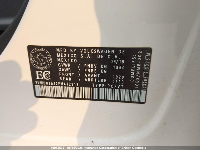 Volkswagen JETTA SE 2015 3VWD07AJ2FM412313 Image 9