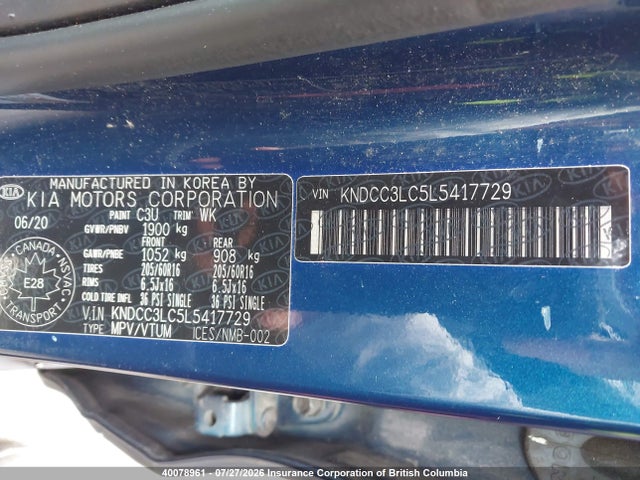 Продажа на аукционе авто 2020 Kia Niro Touring/touring Special Edition, vin: KNDCC3LC5L5417729, номер лота: 40078961