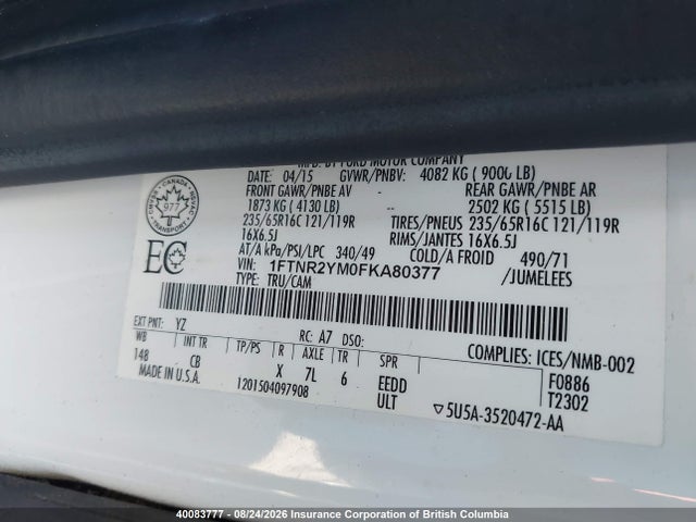 Ford Transit T-250 2015 1FTNR2YM0FKA80377 Image 9