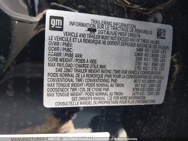 1GT4UUEY6SF195274 GMC Sierra K3500 Slt