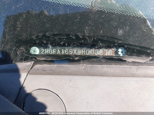40083795 :رقم المزاد ، 2HGFA165X8H003870 vin ، 2008 Honda Civic مزاد بيع