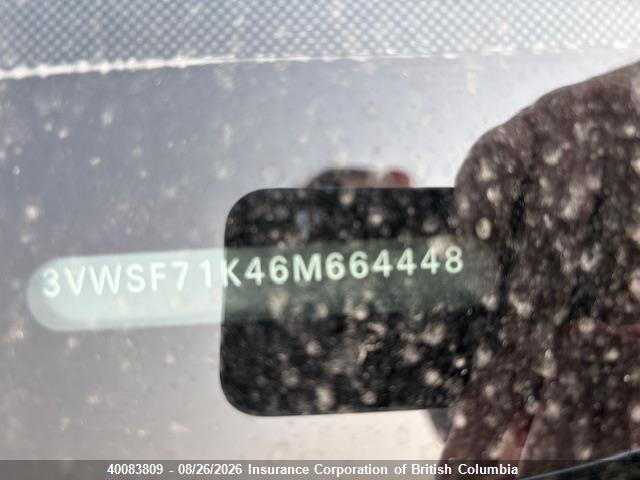 40083809 :رقم المزاد ، 3VWSF71K46M664448 vin ، 2006 Volkswagen Jetta مزاد بيع