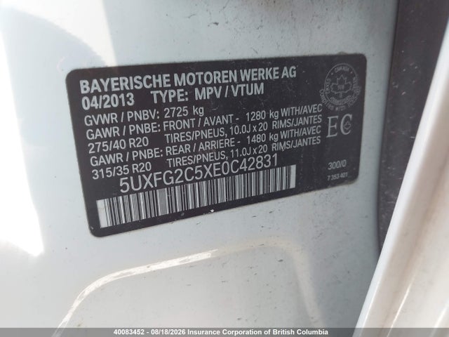 BMW X6 Xdrive35i 2014 5UXFG2C5XE0C42831 Image 19