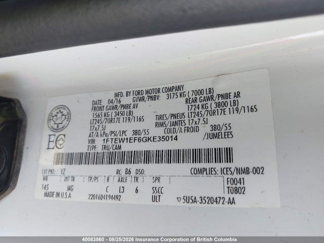 Ford F150 2016 1FTEW1EF6GKE35014 Image 19