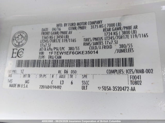 Ford F150 2016 1FTEW1EF6GKE35014 Image 9