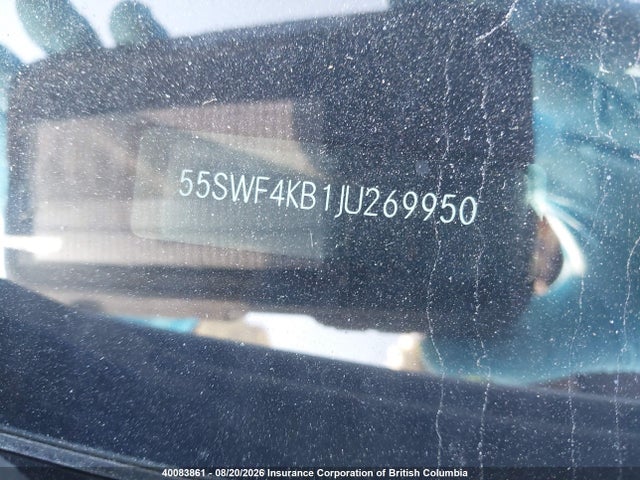40083861 :رقم المزاد ، 55SWF4KB1JU269950 vin ، 2018 Mercedes-benz C 300 4matic مزاد بيع