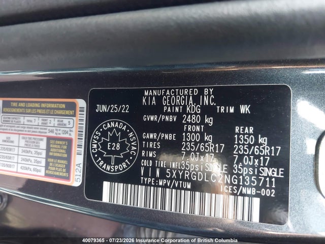 KIA SORENTO LX 2022 5XYRGDLC2NG135711 Image 9