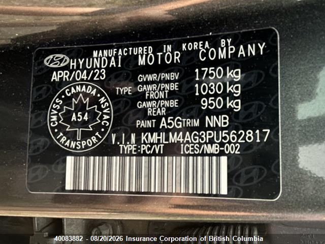 Продаж на аукціоні авто 2023 Hyundai Elantra Sel, vin: KMHLM4AG3PU562817, номер лоту: 40083882