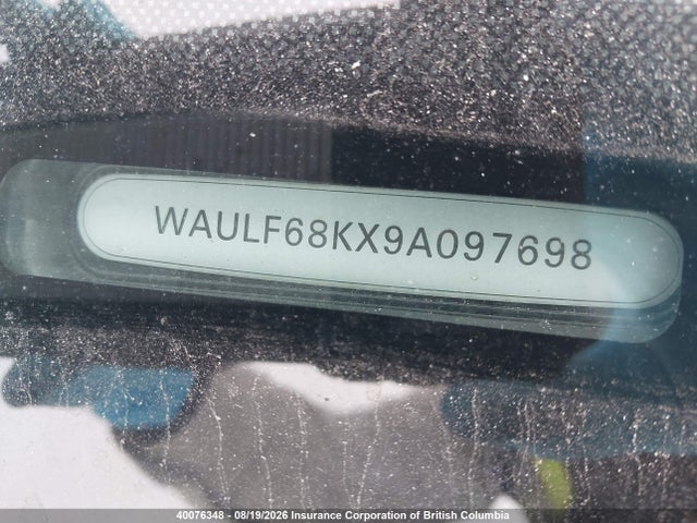 40076348 :رقم المزاد ، WAULF68KX9A097698 vin ، 2009 Audi A4 2.0t Quattro مزاد بيع