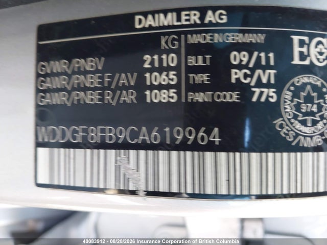 Продаж на аукціоні авто 2012 Mercedes-benz C 250 4matic, vin: WDDGF8FB9CA619964, номер лоту: 40083912
