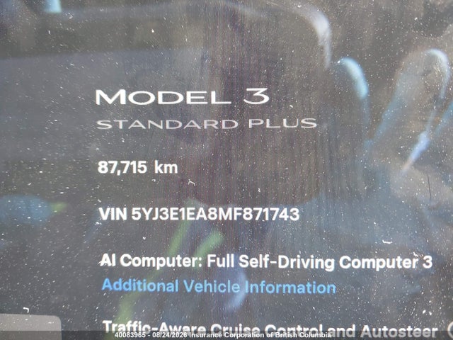 Tesla MODEL 3 2021 5YJ3E1EA8MF871743 Image 16