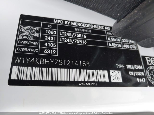 W1Y4KBHY7ST214188 Mercedes-Benz Sprinter 2500