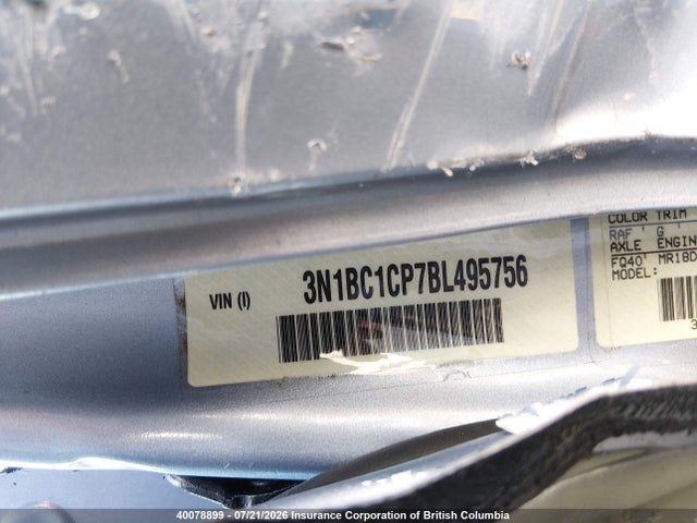 Продаж на аукціоні авто 2011 Nissan Versa S/sl, vin: 3N1BC1CP7BL495756, номер лоту: 40078899