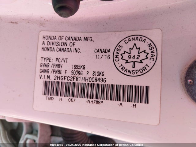 Honda Civic 2017 2HGFC2F81HH008496 Image 9
