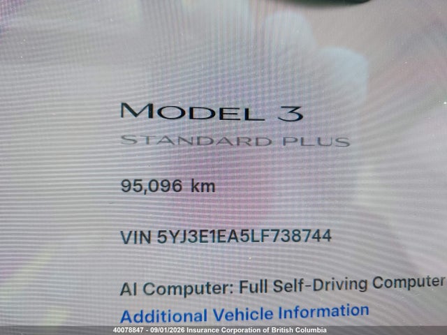 Tesla MODEL 3 2020 5YJ3E1EA5LF738744 Image 16